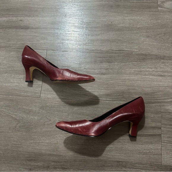 3/$20⚡️ Vintage Red Van Eli Short Heel Pointed Toe Heels Pumps Shoes - Picture 5 of 9